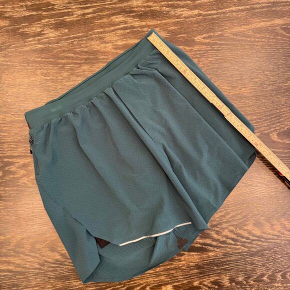 Lululemon Running Shorts Teal Perforated Zip Pocket Mens Size Small Running Gym - Picture 16 of 16